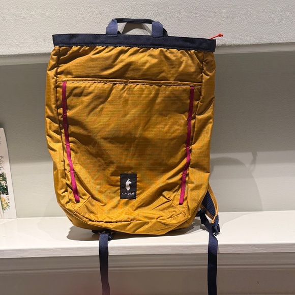 cotopaxi Yellow Roll-Top Backpack with Pink Trim - Picture 2 of 5